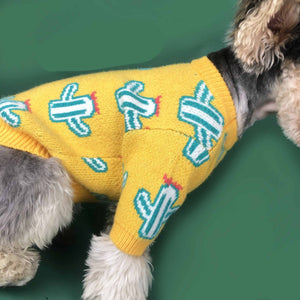 Cute Cactus Design Pet Sweater For Warm Comfortable Wear